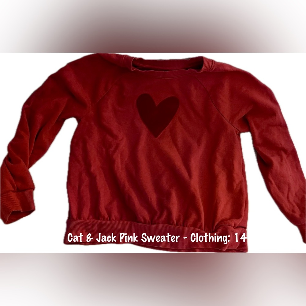 Cat & Jack Pink Heart Pullover